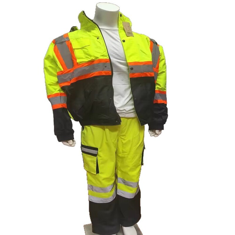 [Cross-border Supply] Waterproof Reflective Cotton-padded Safety Jacket Winter Cold-proof Warning Clothing Fleece Interior