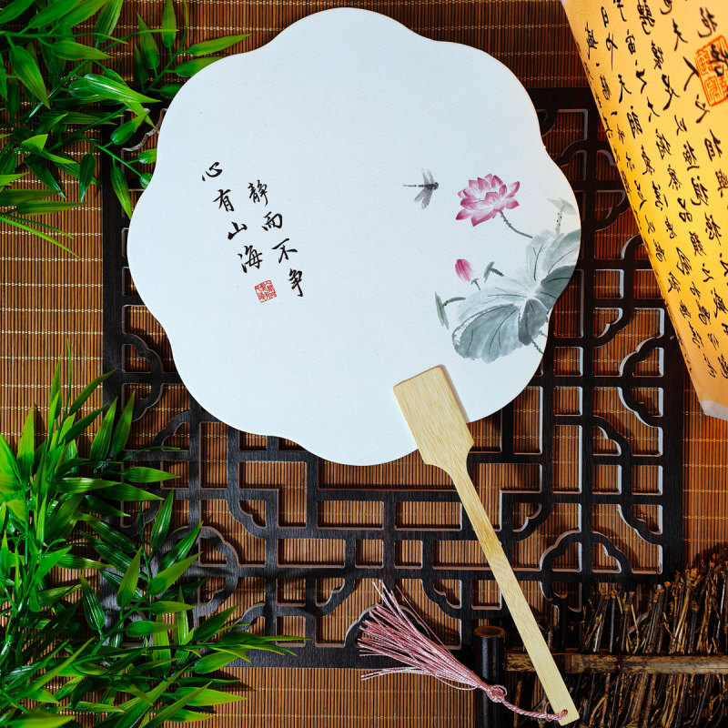 宣紙団扇環境保護カード扇風機来図制作印刷観光スポット会社活動広告扇風機卸売り|undefined