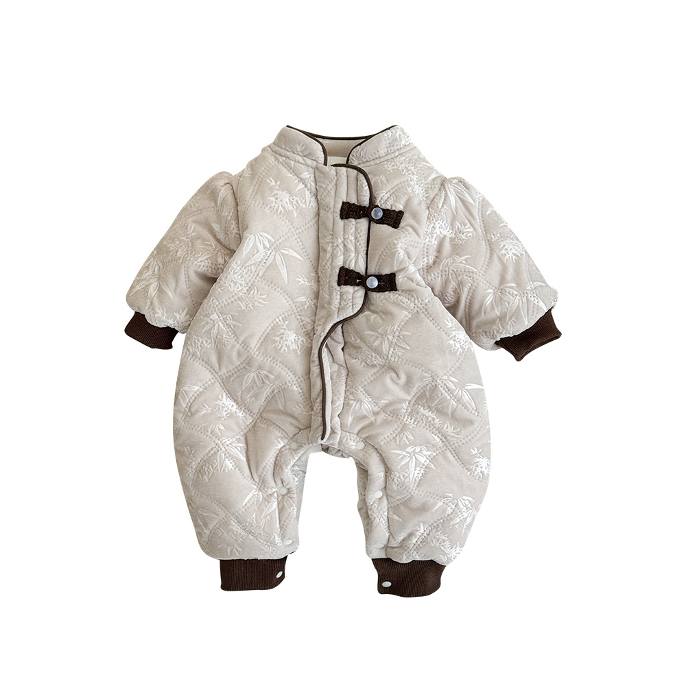 Ropa de bebé, engrosamiento de invierno, cálido y cómodo, nuevo estilo nacional chino más terciopelo acolchado para bebés con hebilla
