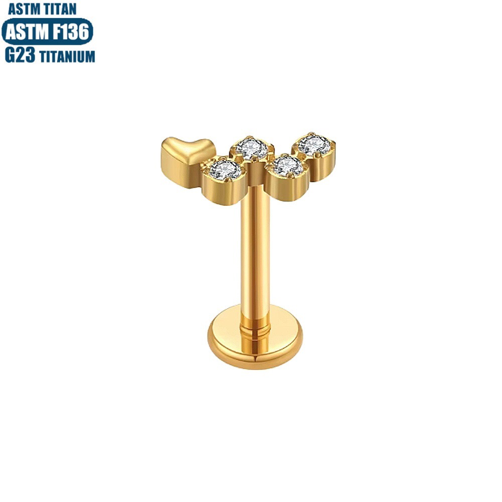 16G labret stud size and finish detail
