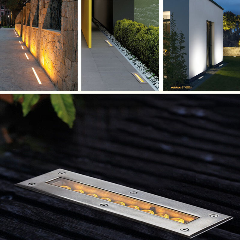 LED ストリップ地下ライト埋め込みフロアライト屋外防水ガーデンライトストリップグラウンドライトストリップ 220V24 ボルト|undefined