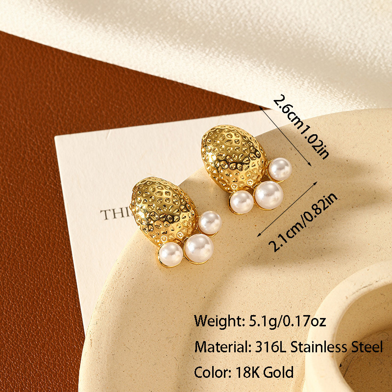 10g Weight Titanium Steel Ear Needle Material Ear Studs Classification 1 Pair Quantity Daily, Street Occasion Titanium Steel Material Geometric Pattern All Seasons Season Women's Gender Plating Design Retro, Commute Style 1 Pair Retro Commute Geometric Plating Titanium Steel Ear Studs 35