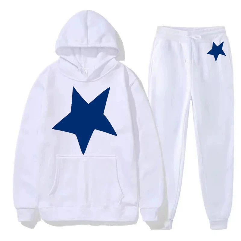 Модный новый европейский и американский пуловер большого размера, толстовка с принтом звезд, спортивный уличный пуловер с капюшоном, повседневный костюм