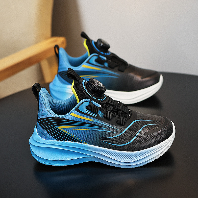 Zapatos para niños primavera y verano nuevos zapatos deportivos para niños zapatos de entrenamiento de paso de malla para niñas con hebilla giratoria para niños grandes