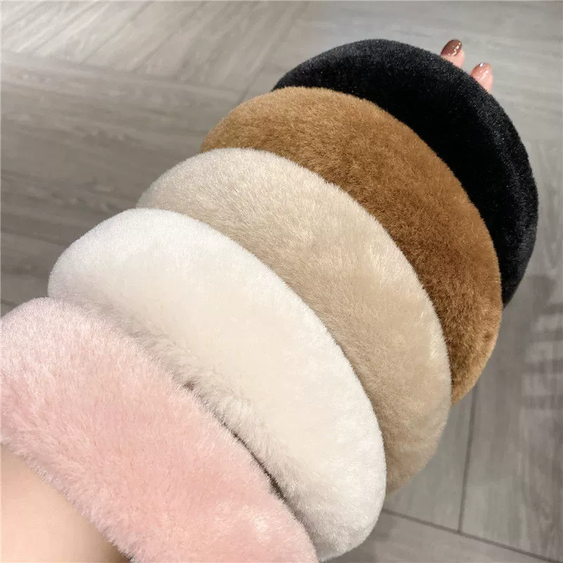 Demi-season plush sponge headband, universal hair accessory, simple and elegant design