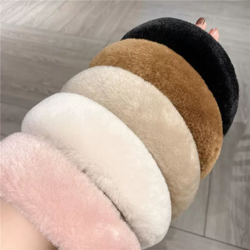 Demi-season plush sponge headband, universal hair accessory, simple and elegant design