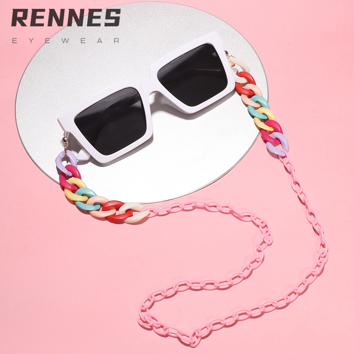Cadena decorativa de Corea del Sur cordón anti-Pérdida ins Cadena de gafas de estrella Cadena de acrílico de color caramelo máscara cadena colgante