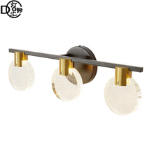 跨境創意現代簡約輕奢化妝鏡前燈 水晶氣泡LED衛生間浴室鏡櫃壁燈
