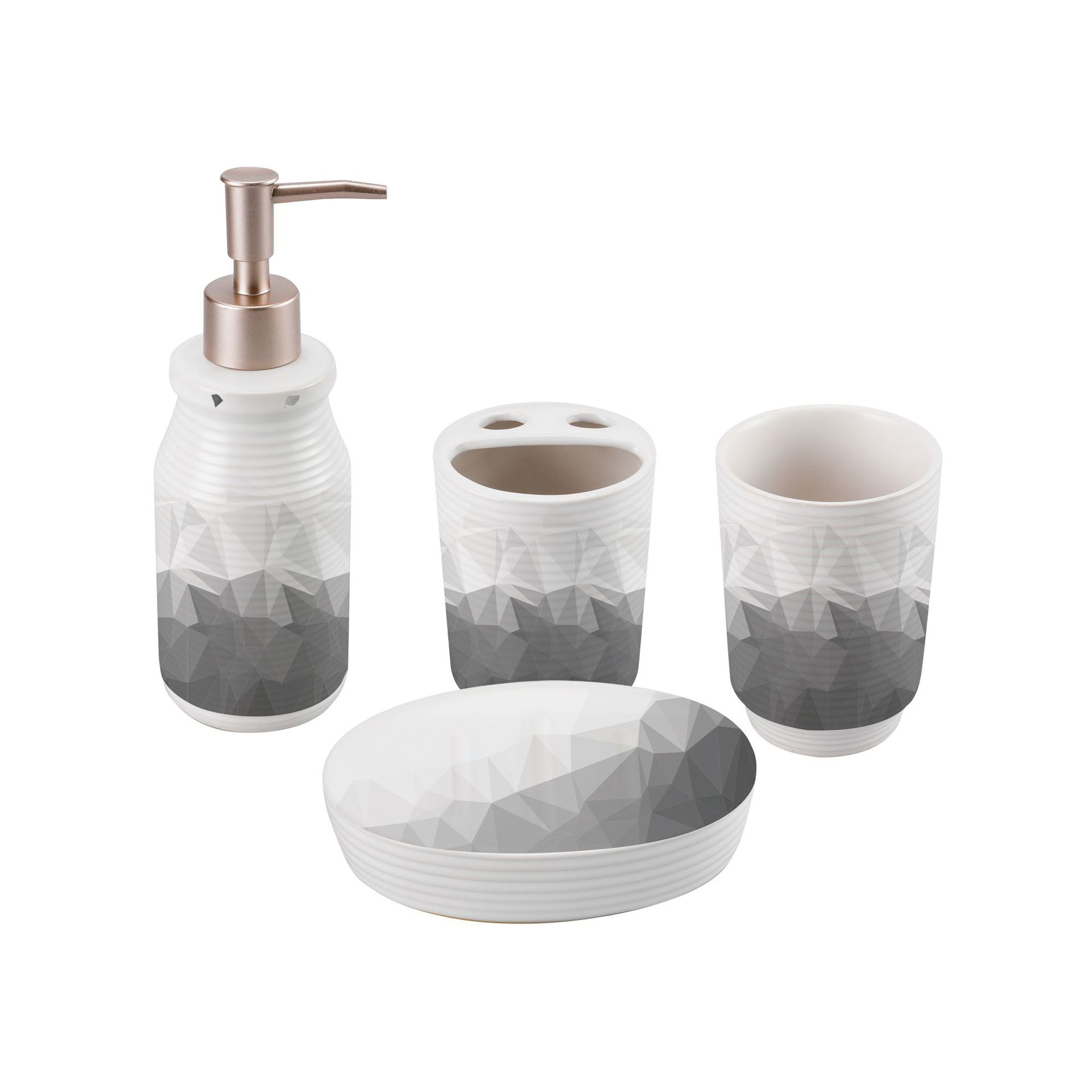 Traje de baño de cerámica impreso de estilo europeo creativo artículos de tocador para el hogar caja de regalo traje de lavado en caja de color conjunto de cuatro piezas