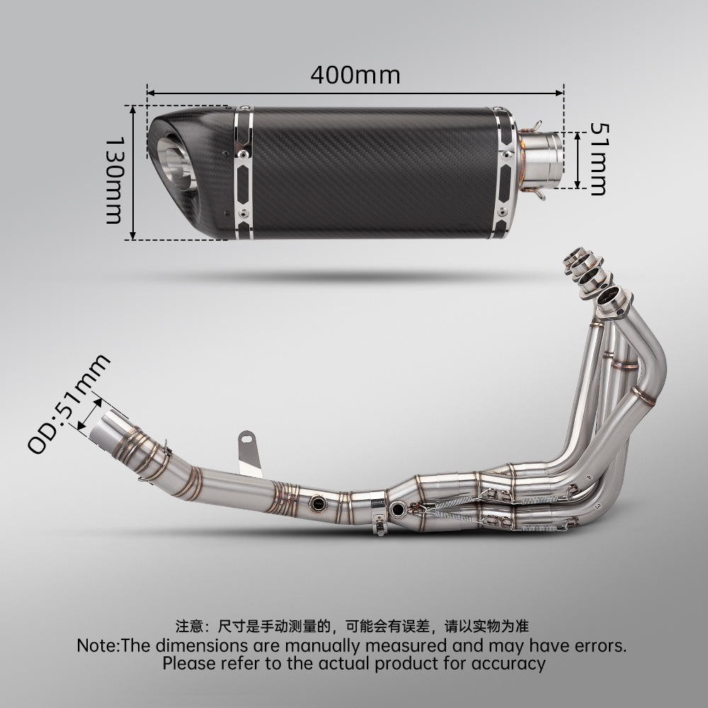 Motorcycle Exhaust Pipe Full System Modification Suitable for Z900 Dual Oxygen Port Front Section and Dream Star Tail Section 2025-2026