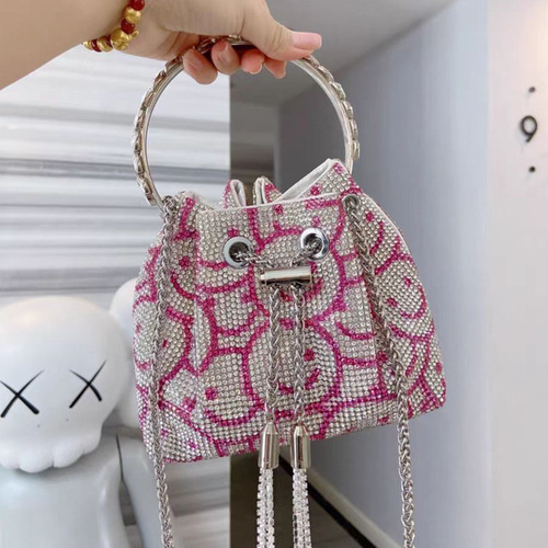 2024 Holy Crane Wish AliExpress Amazon Lazada Smiling Water Drill Lady Handbag Full Drill Crossbody Bag