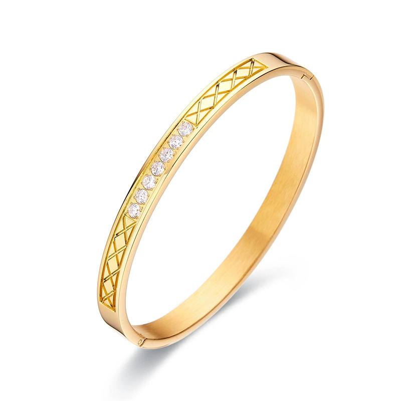 Модный аксессуар, цирконий, женский браслет из нержавеющей стали, корейский стиль, стиль лёгкого люкса