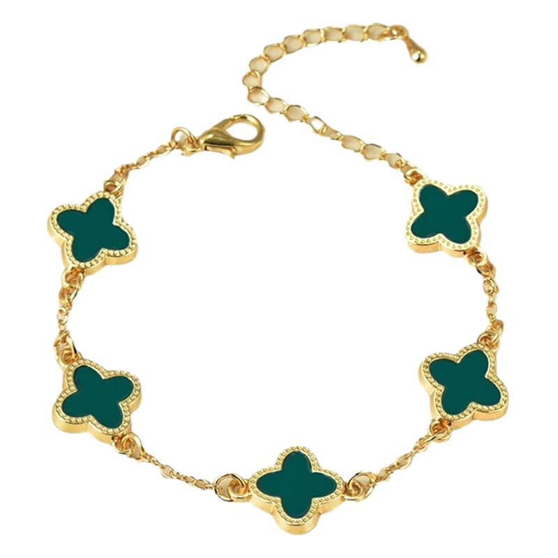 Four-Leaf Clover Bracelet Cross-Border Popular Women's Wholesale Jewelry Accessories Novice Jewelry Women's European and American Jewelry Niche High-End Sense