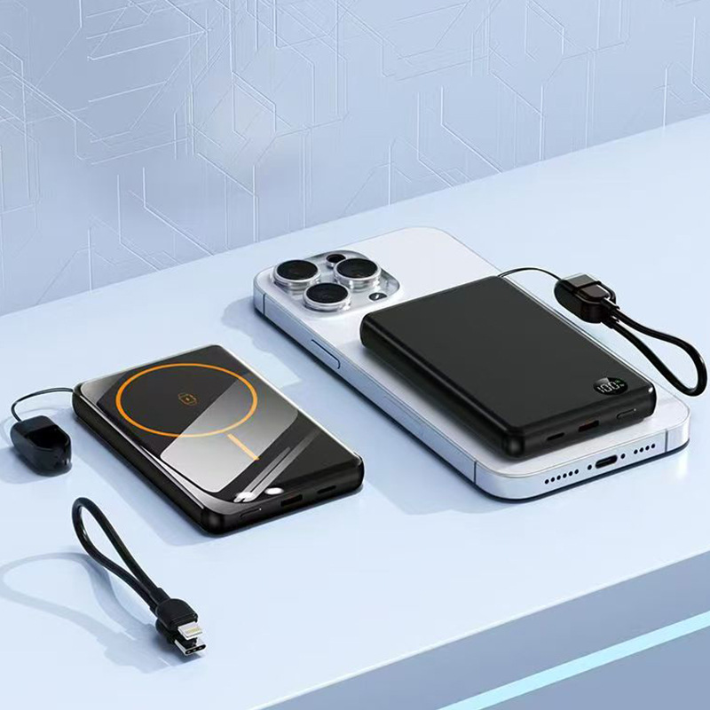 Fábrica de carga rápida de gran capacidad de carga del tesoro de reloj magnético de doble entrada de salida 22.5W fuente de alimentación portátil