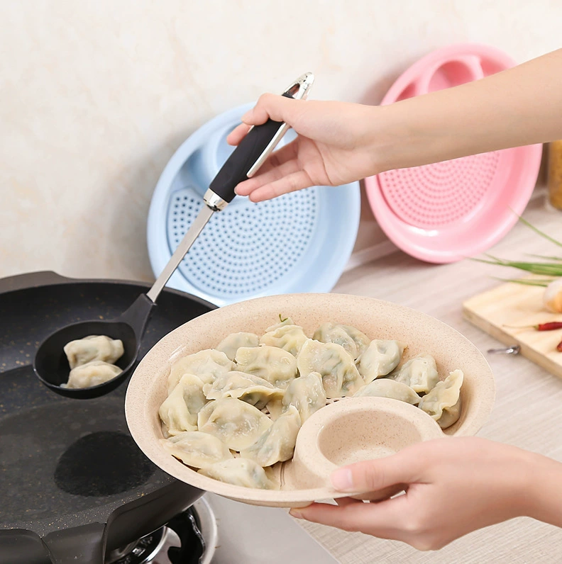 Home Dumpling Drive Double -Laying Plate with Vinegar Dumps for Dumplings Special Disk Creative Multifunctional Dumpling Dumpling Plastic