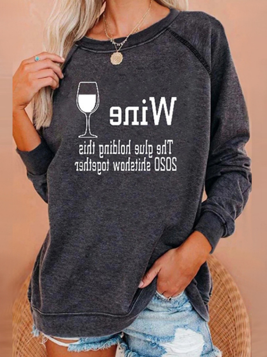 Europa y los Estados Unidos comercio exterior nueva ropa de mujer otoño y invierno camiseta de manga larga camiseta de impresión de letras camiseta de base al por mayor