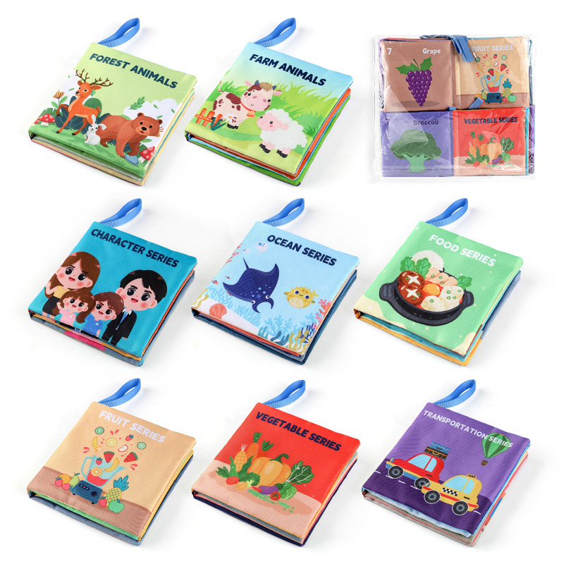 Libro de Tela Tridimensional para Bebé 1 Unidades 6 libros de Tela Resistente al Rasgado para Bebés