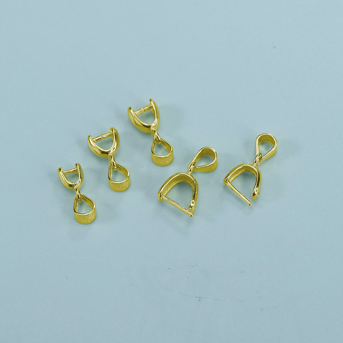 S925 sterling silver pendant clip buckle crystal jade buckle melon seed buckle versatile simple style design diy handmade accessories