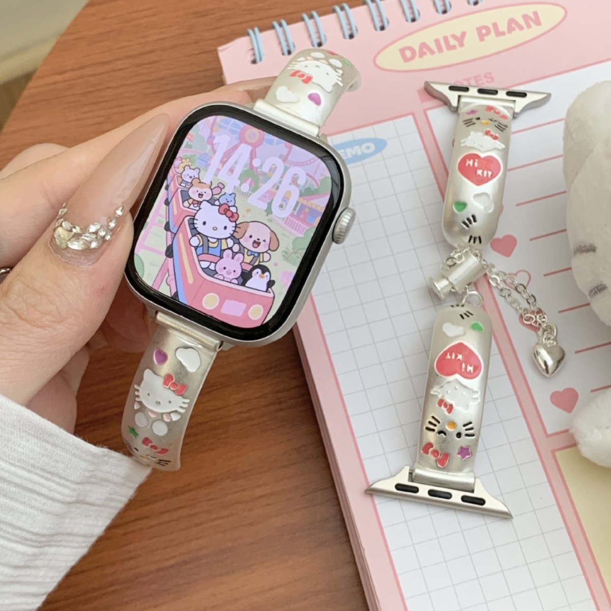 Suitable for Apple S10 Watch Applewatch9 Strap Cat Bracelet Iwatch8765Se Metal Chain Female