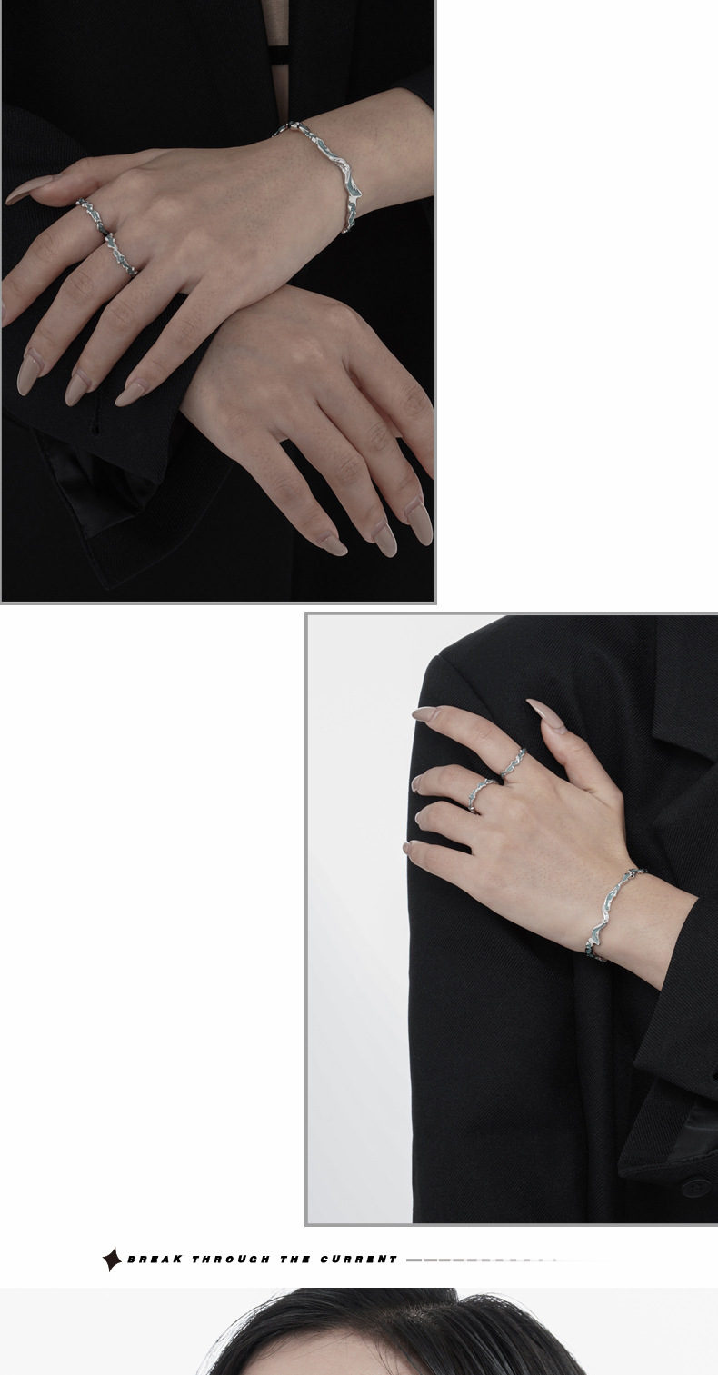 Fashion Irregular Silver Epoxy Open Ring 1 Piece