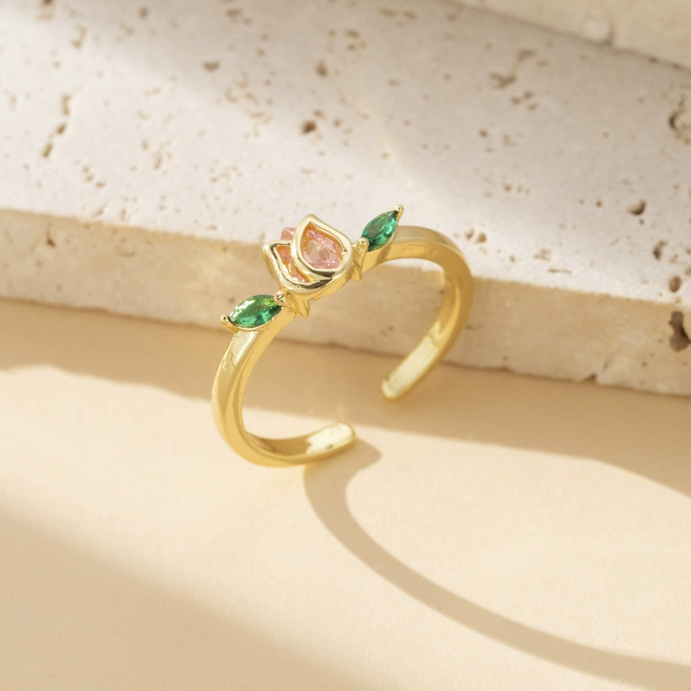 Трансграничные горячие продажи в Европе и Америке высокого уровня розы тюльпан открывающиеся кольца темпераментные женские цветочные кольца