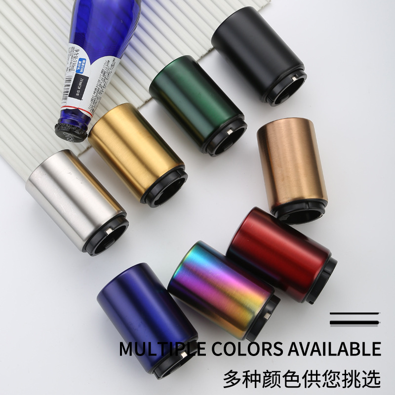 Tipo de prensa de acero inoxidable creativo transfronterizo automático abridor de botellas de cerveza restaurante bar hogar abridor de botellas de metal vino artefacto