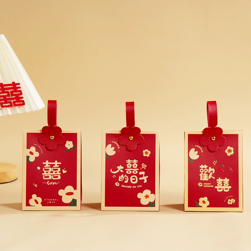 2024 wedding candy box, wedding candy box, Chinese style festive wedding candy bag packaging box, empty box, creative candy box