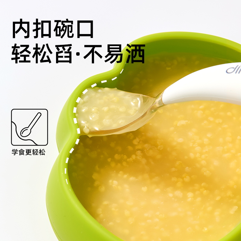 Baby Eating Children's Independent Tableware Plate Silicone Spoon with Suction Cup Feeding Bowl Baby Food Bowl