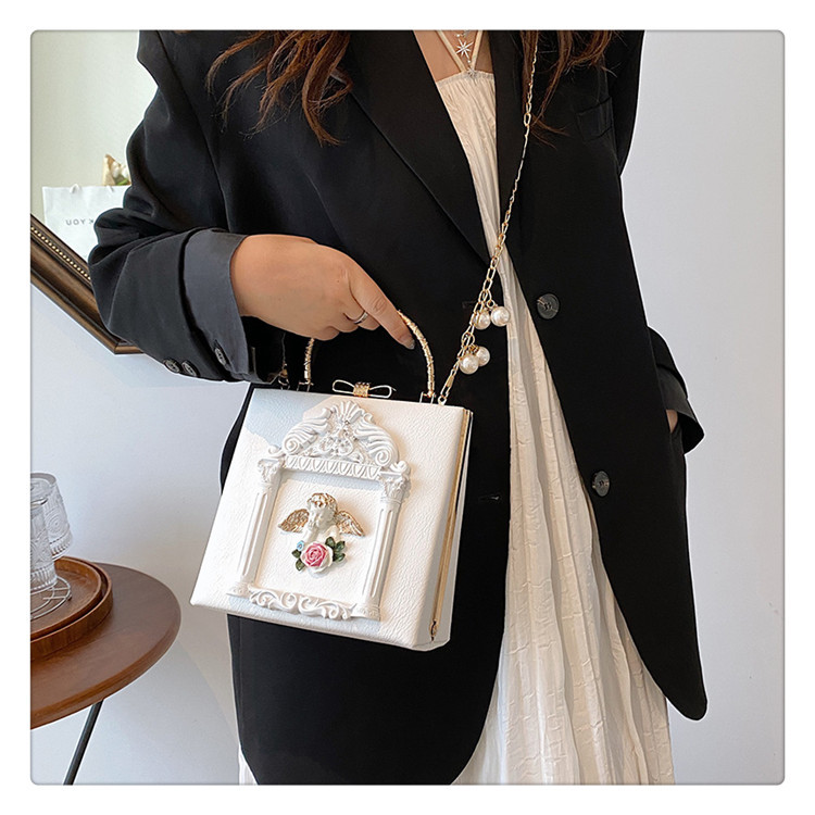 Retro Baroque Angel Flower Chain Shoulder Bag For Women_voghion.com