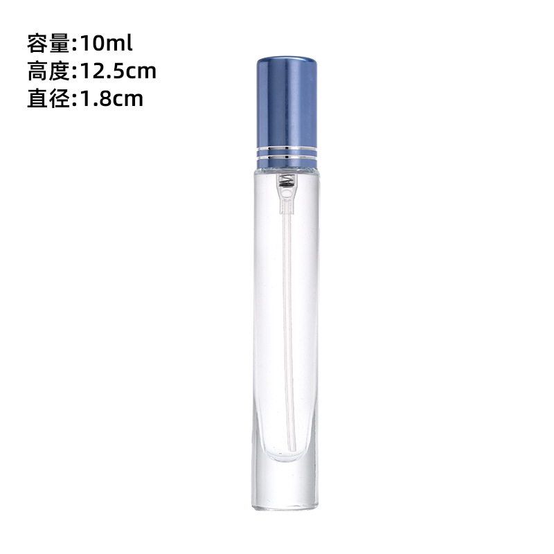 Wholesale 10ml viajes portátiles botellas de perfume de vidrio mini prensar botellas de spray de niebla delgada botellas de muestra pequeñas