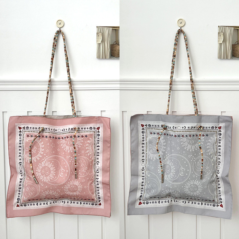 Bolso de mujer nuevo estilo de vacaciones estilo de viaje de alta capacidad impresión de doble cara bolso de hombro