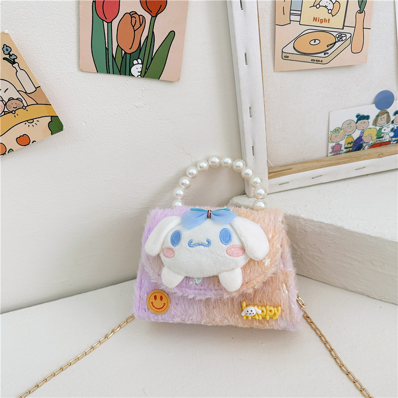 El Comercio exterior transfronterizo popular de la felpa del bolso de los niños de moda de encaje arco monedero lindo Occidental Princesa bolsa de mensajero