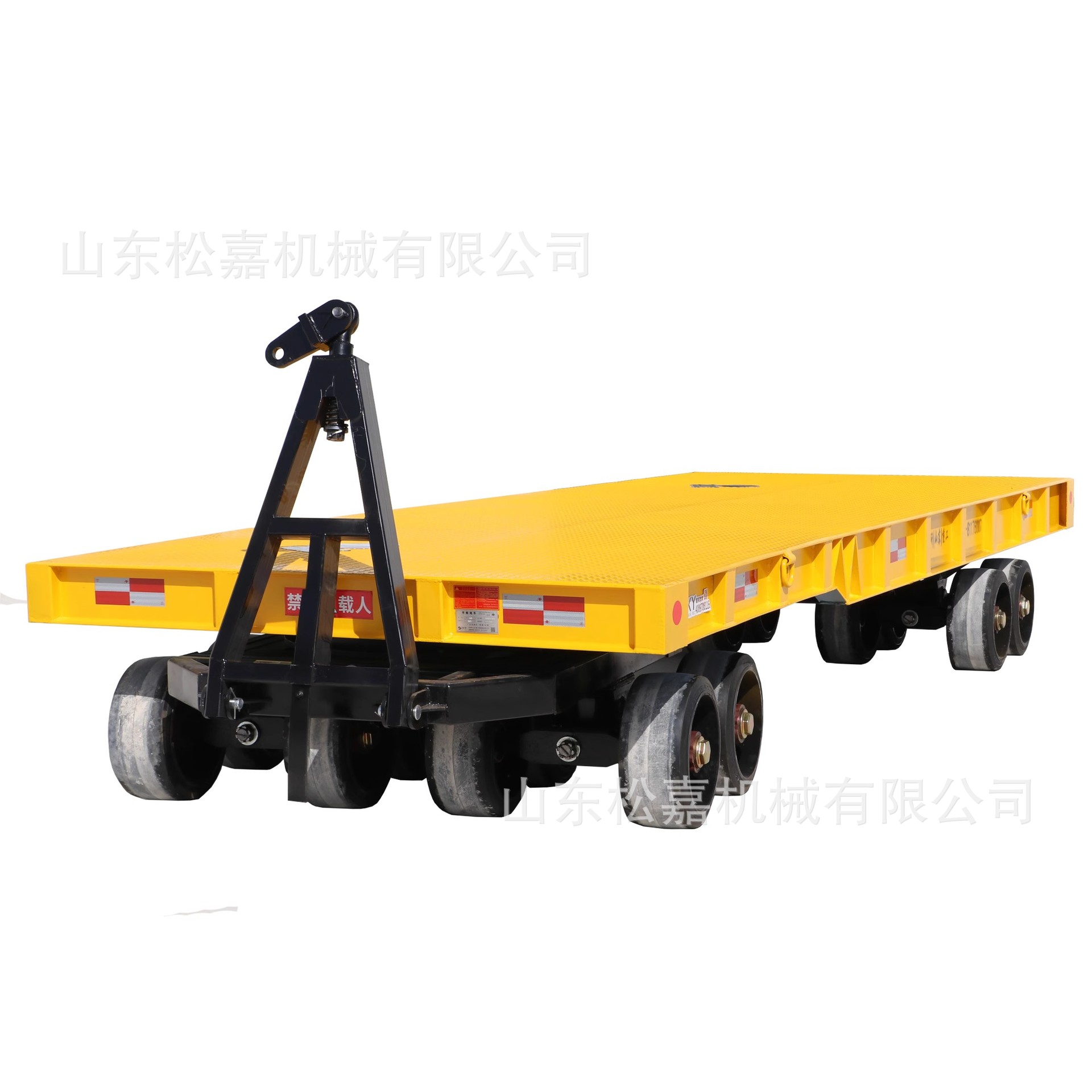 Carretilla elevadora remolque de plataforma plana camión de transferencia de carga de fábrica pesada camión de rotación de taller de dirección de cuatro ruedas de gran tonelaje