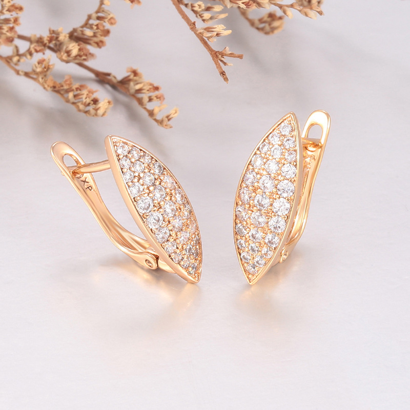 Aretes de Hebilla tipo Hoja de Aleación para Mujer