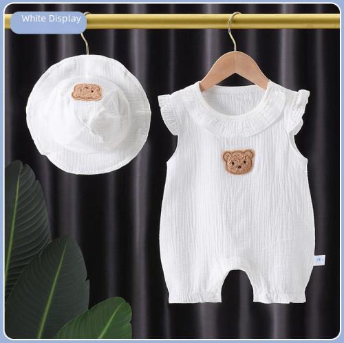 Baby Hairy A Class Cotton Onesie Newborn Clothes Baby Clothing Pure Cotton Girls Crawling Suit Cute Hat