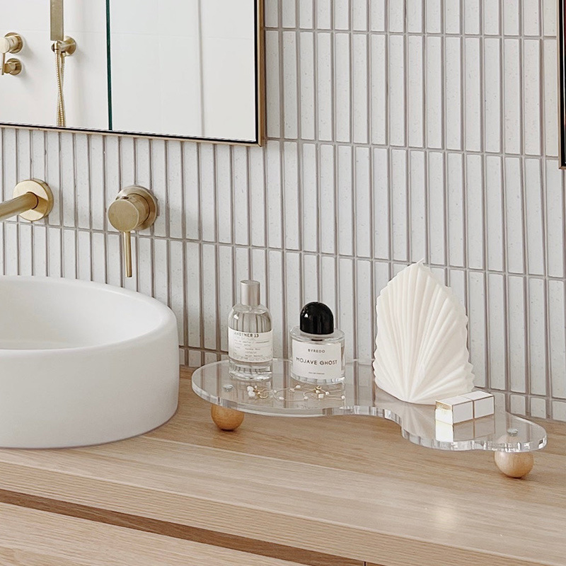 アクリルジュエリー木製トレイ置物アロマキャンドル棚玄関デスクトップ香水サンプル収納展示