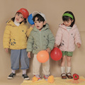 童装羽绒棉服男女童韩版卡通耳朵款连帽外套中小童男女儿童短上衣