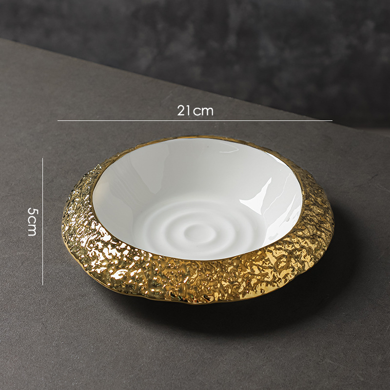 8.5inch 락 패턴 스커트 딥 플레이트 (라이트 럭셔리 골드)