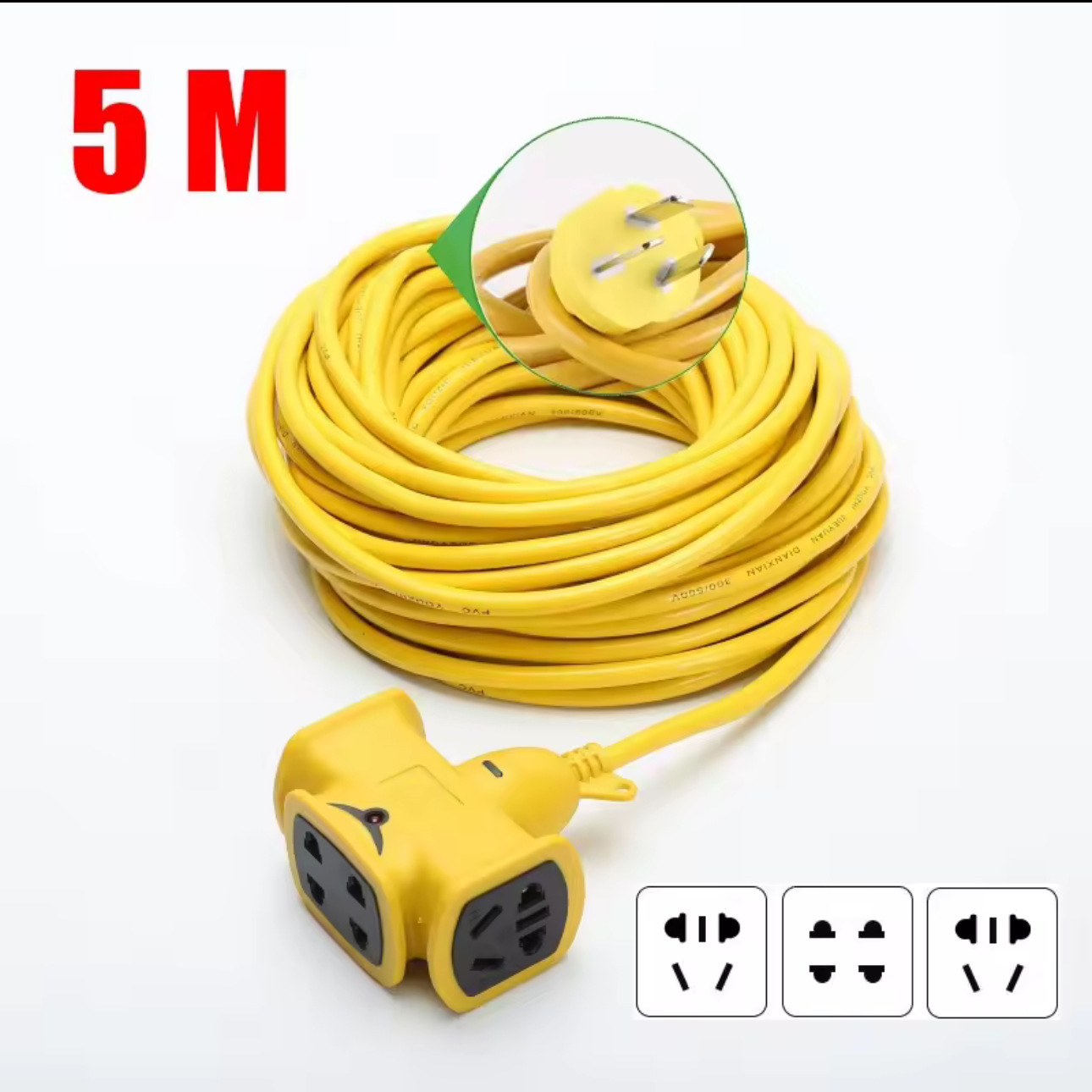 Fabricante de suministro de asiento de remolque de tierra tipo avión exportación de filipinas Vietnam extensión enchufe de cable de 5 - 40 metros con enchufe de fila