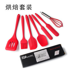 Silicone Scraper 5-Piece/6-Piece Set Cow Cream Spatula Silicone Spade Knife Kitchen Oil Brush Cake Baking Scraper Tool