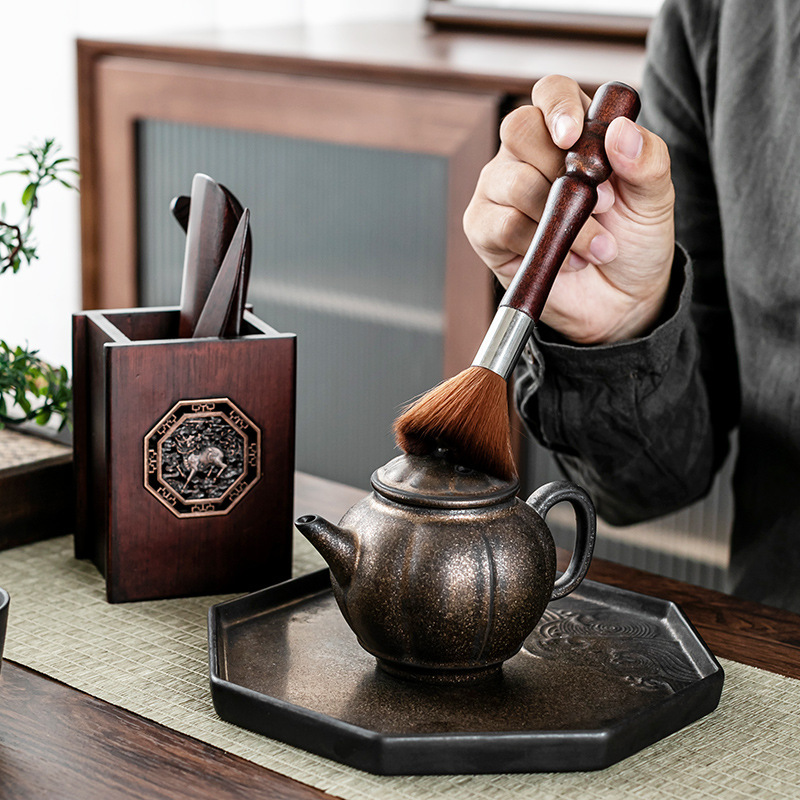 Juego de té transfronterizo fábrica ceremonia del té seis señores traje entero Ébano sándalo rojo madera maciza original ceremonia del té de bambú serie Yilin Fanyin