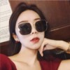 Internet celebrity glasses women's trend frame gold silk sunglasses large frame round face eyes