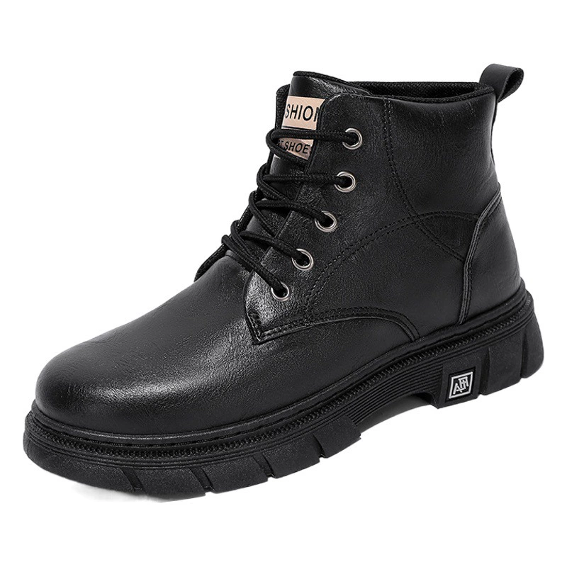 Мужская обувь, осенне-зимние рабочие ботинки, ботинки British Martin, повседневная кожаная обувь с высоким верхом, на толстой подошве, короткие модные ботинки, мужские кожаные ботинки на открытом воздухе