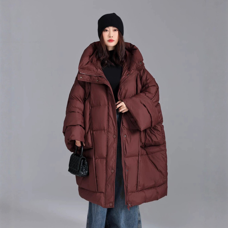 Winter New Style Oversized Loose Thickened Warm Hooded White Duck down Jacket Women's Long Fashion Coat Winter New Style Oversized Loose Thickened Warm Hooded White Duck down Jacket Women's Long Fashion Coat