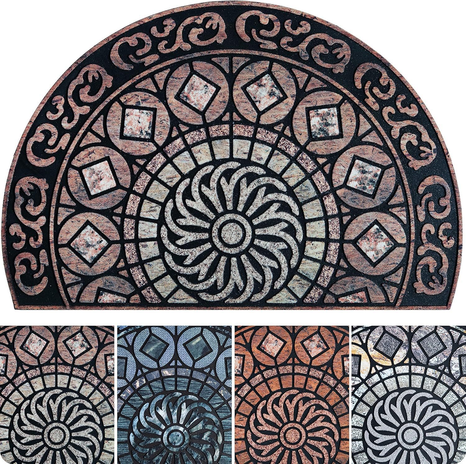 Tapete semicircular de diatomita, estilo americano, para entrada de casa, resistente à sujeira, fácil de limpar, absorvente e_voghion.com