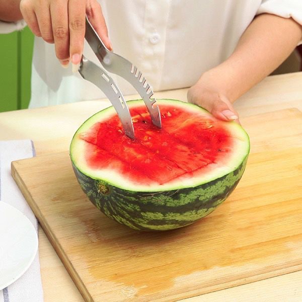 Watermelon dicing magic 304 stainless steel dicing divider household melon eating fork spoon melon cutting tool digging meat tool