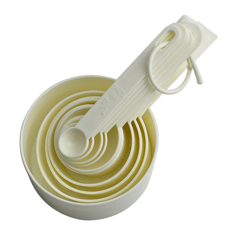 FUENTE fabricante cuchara de medición taza de medición herramienta para hornear pastel de bricolaje hornear cuchara de leche en polvo 10 piezas conjunto escala cuchara de medición de plástico