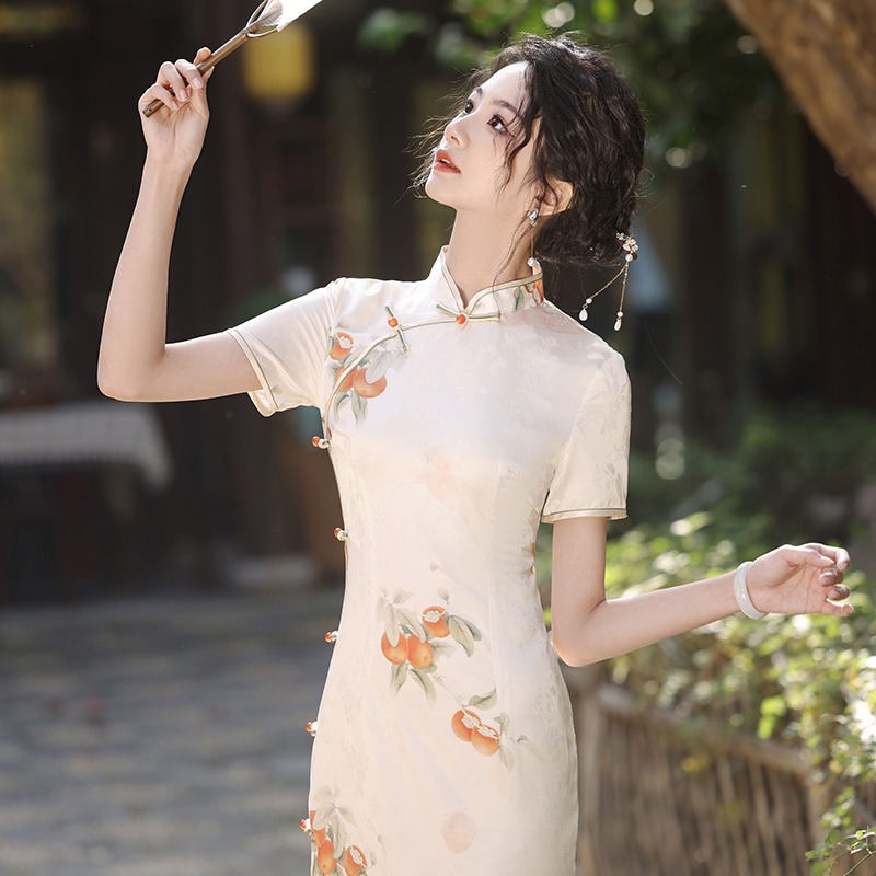 Spring elegant retro lightweight cheongsam