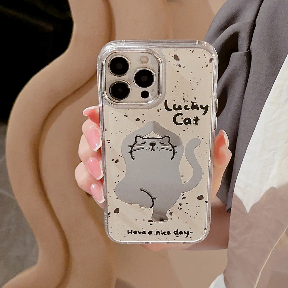 Protective Phone Case For Iphone With Yoga Cat Cartoon Design_voghion.com