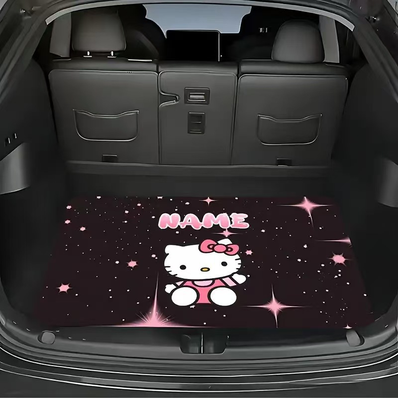temu Amazon Cute Hello Kitty Car Trunk Crystal Velvet Floor Mat Dustproof, Non-Slip, Dirt-Resistant Mat for Dropshipping